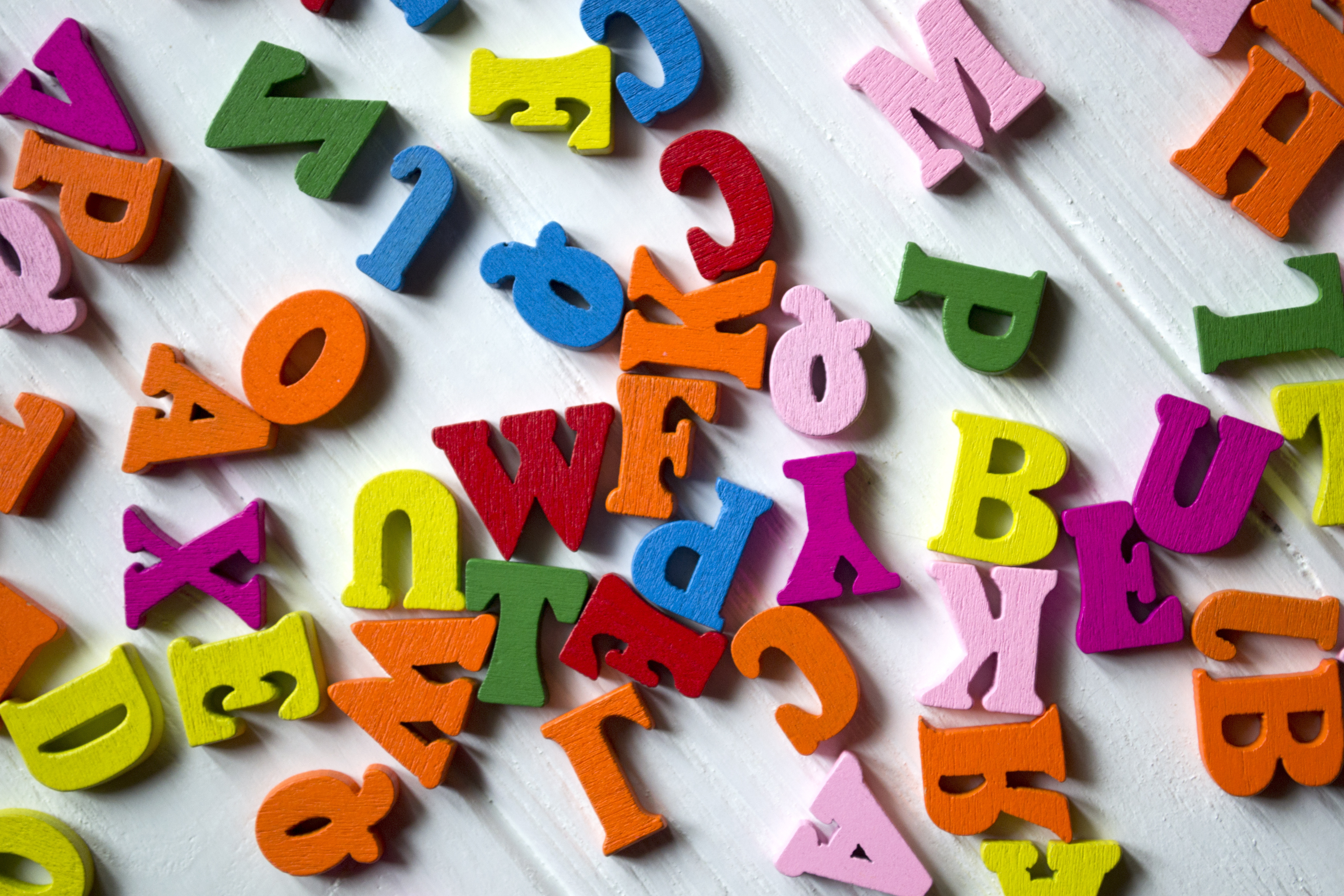 Colorful magnetic alphabet letters