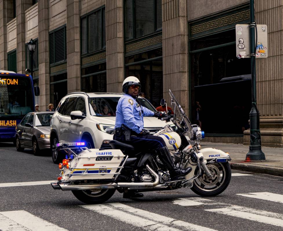 officer on a motorcycle