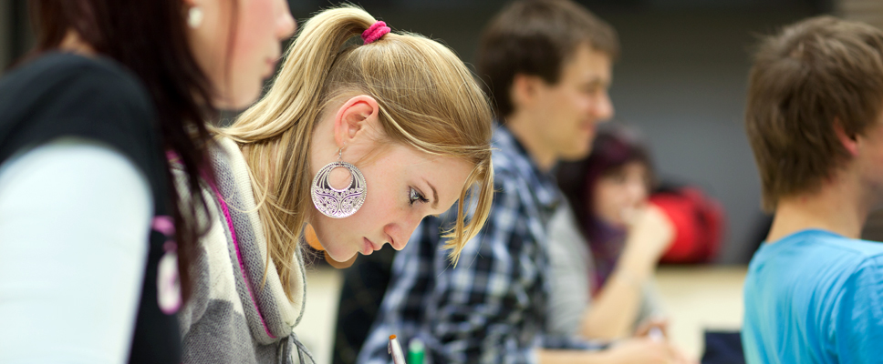 Students working