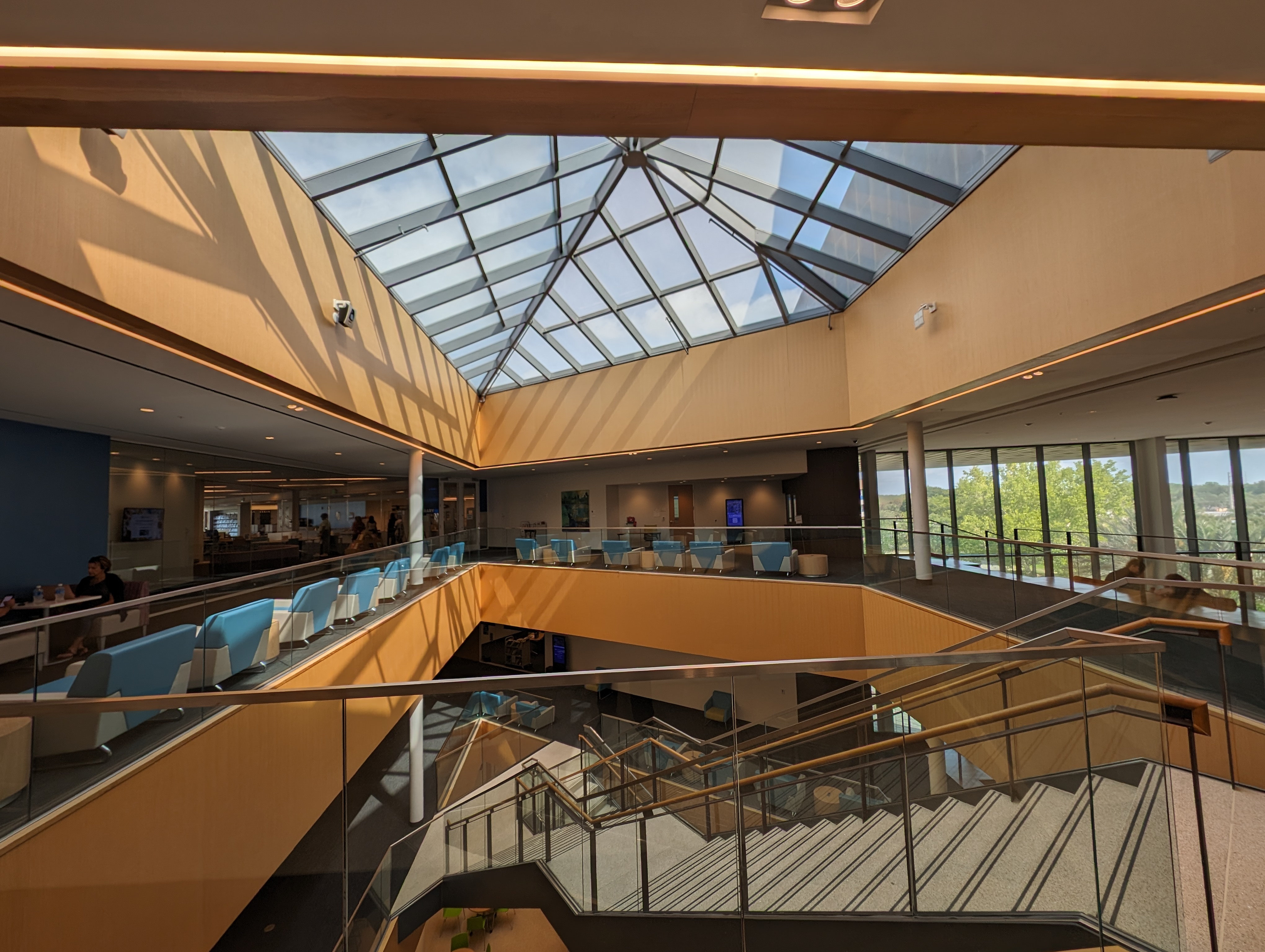 Inside the student center.