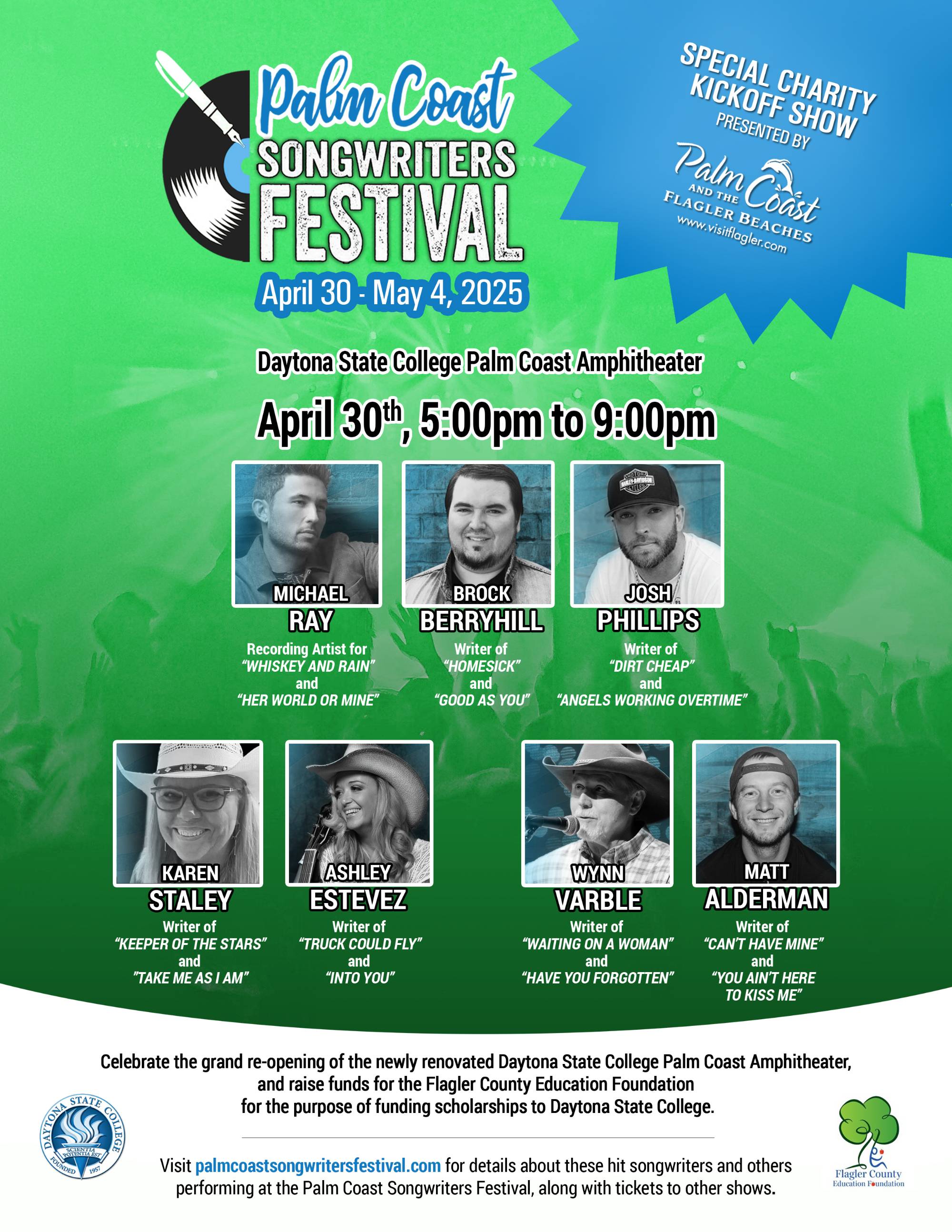 Join us April 30 for the Palm Coast Songwriters Festival