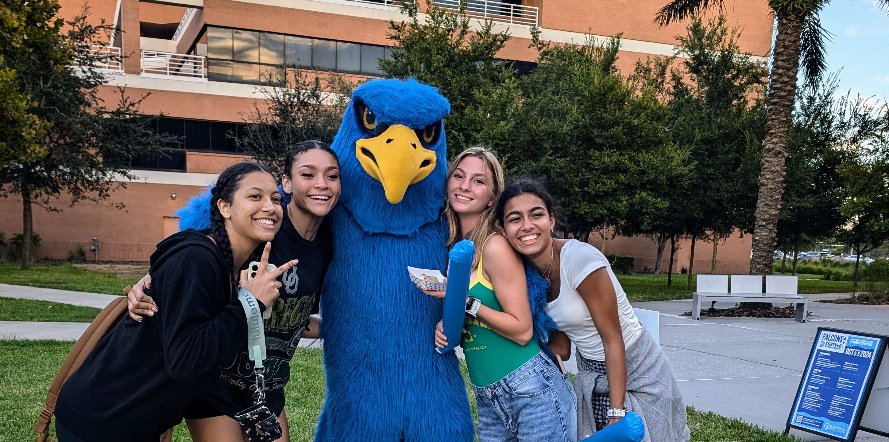 students at a campus event