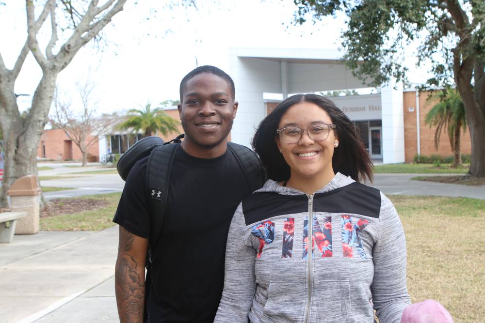 two students on campus