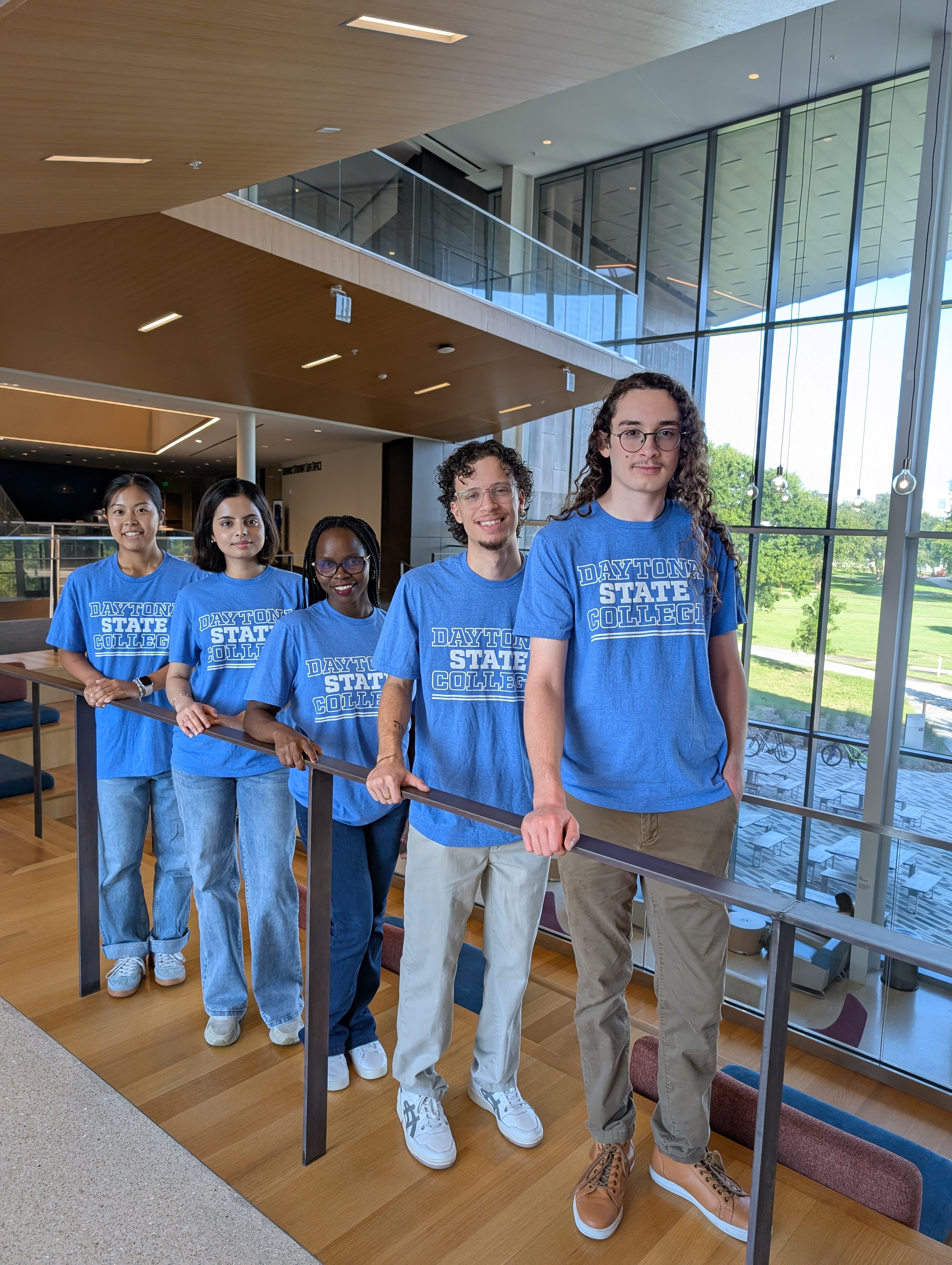 Student Ambassadors posing inside the Student Center. 