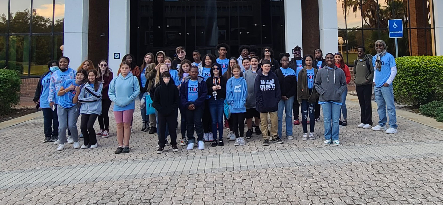 group of Talent Search students on a trip